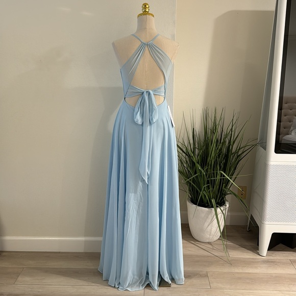 Azazie Evalleen Bridesmaid Dress in Sky Blue - Size 4 NWT - Picture 3 of 6
